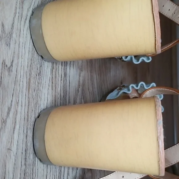 Madden Girl Camila Eyelet Ankle Strap Wooden Block Heel Platform Sandals - Picture 10 of 11